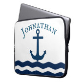 Sleek Anchor Nautical Custom Laptopschutzhülle (Vorderseite Links)