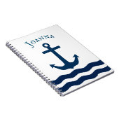 Sleek Anchor Nautical Custom Notizblock (Rechte Seite)