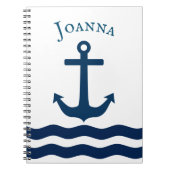 Sleek Anchor Nautical Custom Notizblock (Vorderseite)
