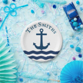 Sleek Anchor Nautical Custom Pappteller (Party)
