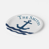 Sleek Anchor Nautical Custom Pappteller (Schrägansicht)