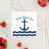 Sleek Anchor Nautical Custom Serviette (Beispiel)