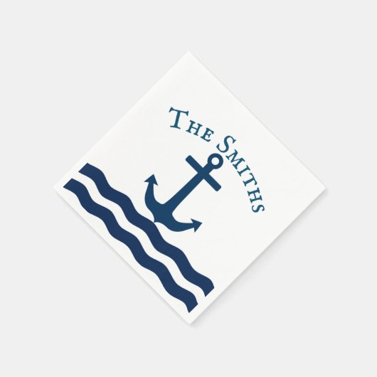 Sleek Anchor Nautical Custom Serviette (Ecke)