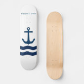 Sleek Anchor Nautical Custom Skateboard (Vorderseite)