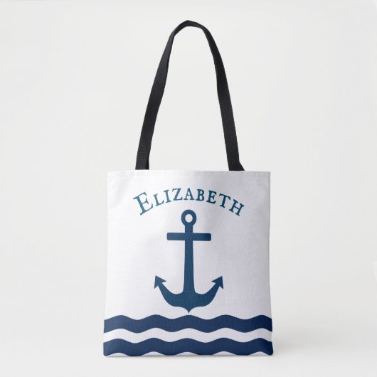 Sleek Anchor Nautical Custom Tasche (Vorderseite)