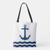 Sleek Anchor Nautical Custom Tasche (Rückseite)