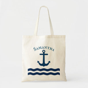 Sleek Anchor Nautical Custom Tragetasche