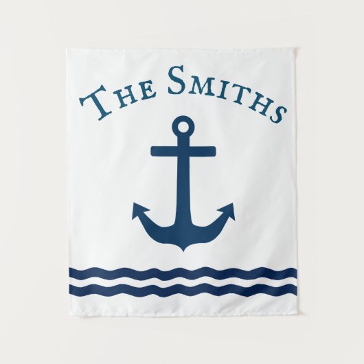 Sleek Anchor Nautical Custom Wandteppich (Vorderseite)