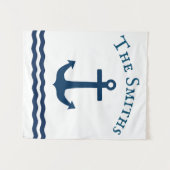 Sleek Anchor Nautical Custom Wandteppich (Vorderseite (Horizontal))