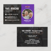 Sleek and Modern Personal Trainer Business Card Visitenkarte (Vorne/Hinten)