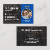 Sleek and Modern Personal Trainer Business Card Visitenkarte (Vorne/Hinten)