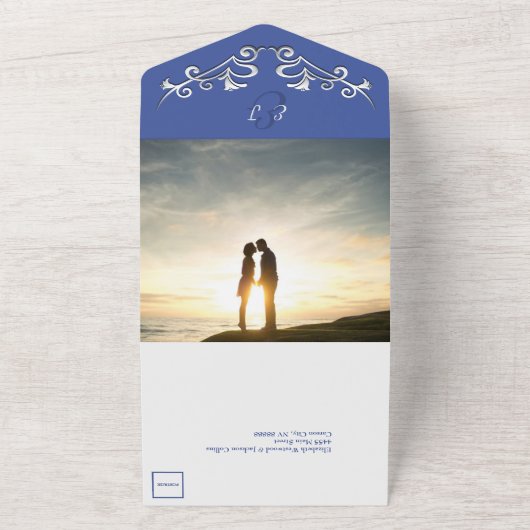 Sleek and Modern Sliver Wedding All In One Einladung (Außenbereich)