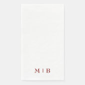 Sleek and Simple Brown Monogram Wedding Serviette (Vorderseite)