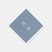 Sleek and Simple Periwinkle Monogram II Wedding Serviette (Ecke)