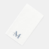 Sleek and Simple Periwinkle Monogram Swash Serviette (Ecke)