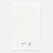 Sleek and Simple Periwinkle Monogram Wedding Serviette (Vorderseite)