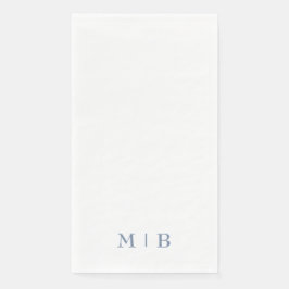 Sleek and Simple Periwinkle Monogram Wedding Serviette