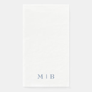 Sleek and Simple Periwinkle Monogram Wedding Serviette
