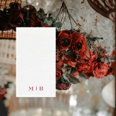 Sleek and Simple Ruby Red Monogram Wedding Serviette