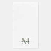 Sleek and Simple Sage Monogram Swash Serviette (Vorderseite)