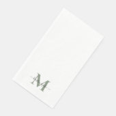 Sleek and Simple Sage Monogram Swash Serviette (Ecke)