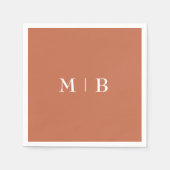 Sleek and Simple Terracotta Monogram II Wedding Serviette (Vorderseite)
