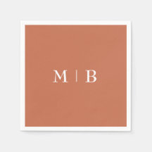 Sleek and Simple Terracotta Monogram II Wedding