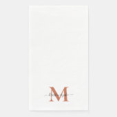 Sleek and Simple Terracotta Monogram Swash Serviette (Vorderseite)