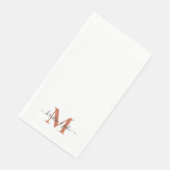 Sleek and Simple Terracotta Monogram Swash Serviette (Ecke)