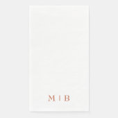 Sleek and Simple Terracotta Monogram Wedding Serviette (Vorderseite)