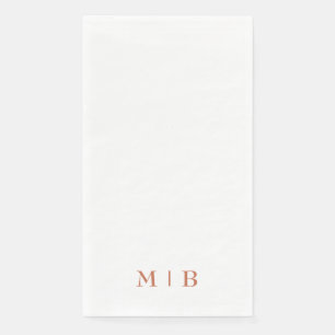 Sleek and Simple Terracotta Monogram Wedding Serviette