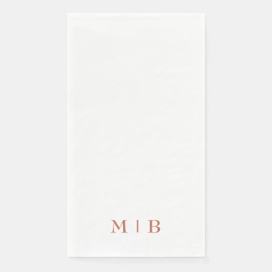 Sleek and Simple Terracotta Monogram Wedding Serviette (Vorderseite)