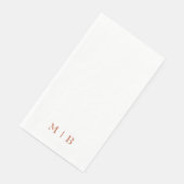 Sleek and Simple Terracotta Monogram Wedding Serviette (Ecke)