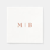 Sleek and Simple Terracotta Monogram Wedding Serviette (Vorderseite)