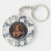 Sleek Anniversary Gifts For Her Rose Flower Schlüsselanhänger (Rückseite)