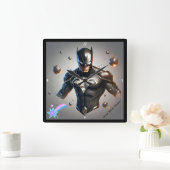 "Sleek Anzug for Power Kontrolle" Quadratische Wanduhr (Zuhause)