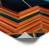 Sleek Art Deco Panther Silhouette Black Gold Poster (Ecke)