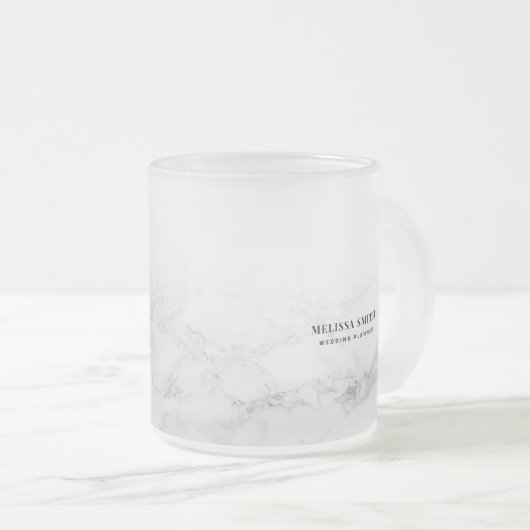 Sleek benutzerdefinierbarer Text auf Marmortranspa Mattglastasse (VorderseiteRechts)