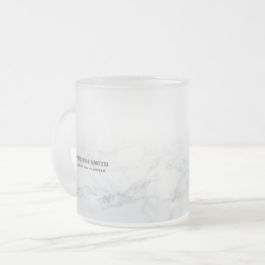 Sleek benutzerdefinierbarer Text auf Marmortranspa Mattglastasse (Vorderseite Links)