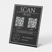 Sleek Black 2 QR Code Business Scan zu zahlen Sockelschild (Vorderseite)