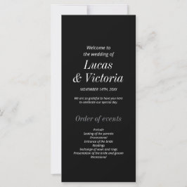 Sleek Black and White Minimalistisch Wedding Progr