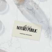 Sleek Black & Beige Mobile Notary Public QR Code Visitenkarte