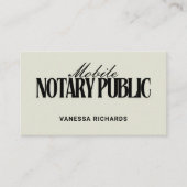 Sleek Black & Beige Mobile Notary Public QR Code Visitenkarte (Vorderseite)
