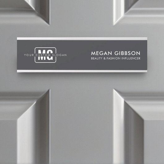 Sleek Black Beruflich Monogram Hangame Türschild