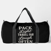 Sleek Black Bold Typografy Weekend Getaways Duffle Bag (Vorderseite)