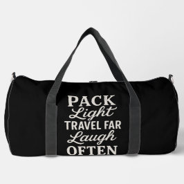 Sleek Black Bold Typografy Weekend Getaways Duffle Bag