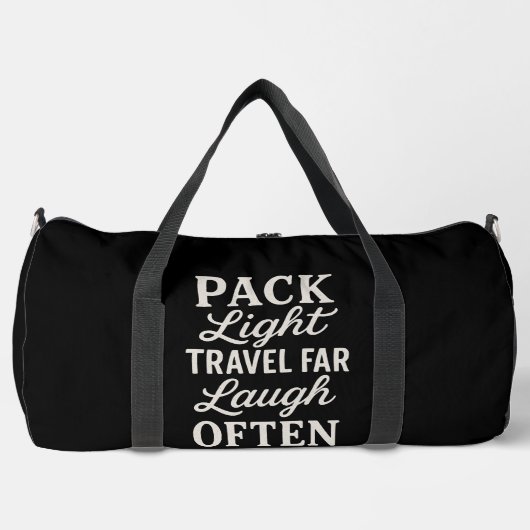 Sleek Black Bold Typografy Weekend Getaways Duffle Bag (Vorderseite)
