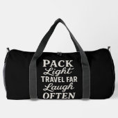Sleek Black Bold Typografy Weekend Getaways Duffle Bag (Rückseite)