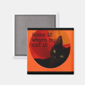 Sleek Black Cat mit Gold Eyes Kühlschrank Magnet (Vorderseite/Rückseite)