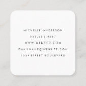 Sleek Black Crossed Comb and Marmor Quadratische Visitenkarte (Rückseite)